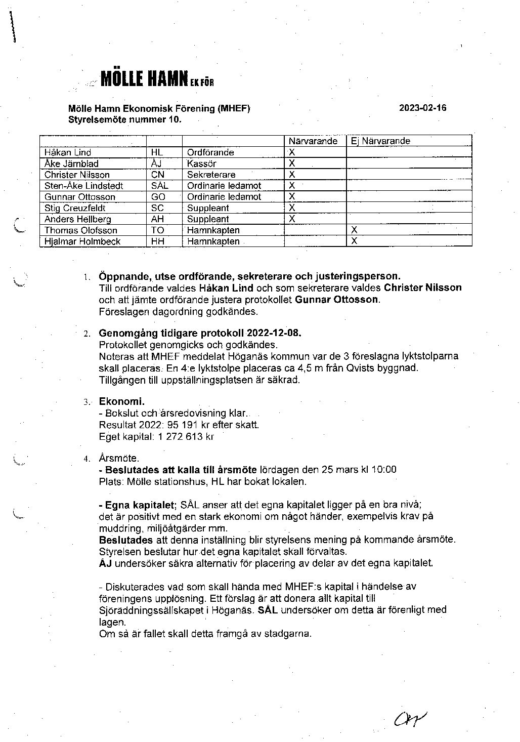 Protokoll Styrelsemöte 2023-02-16