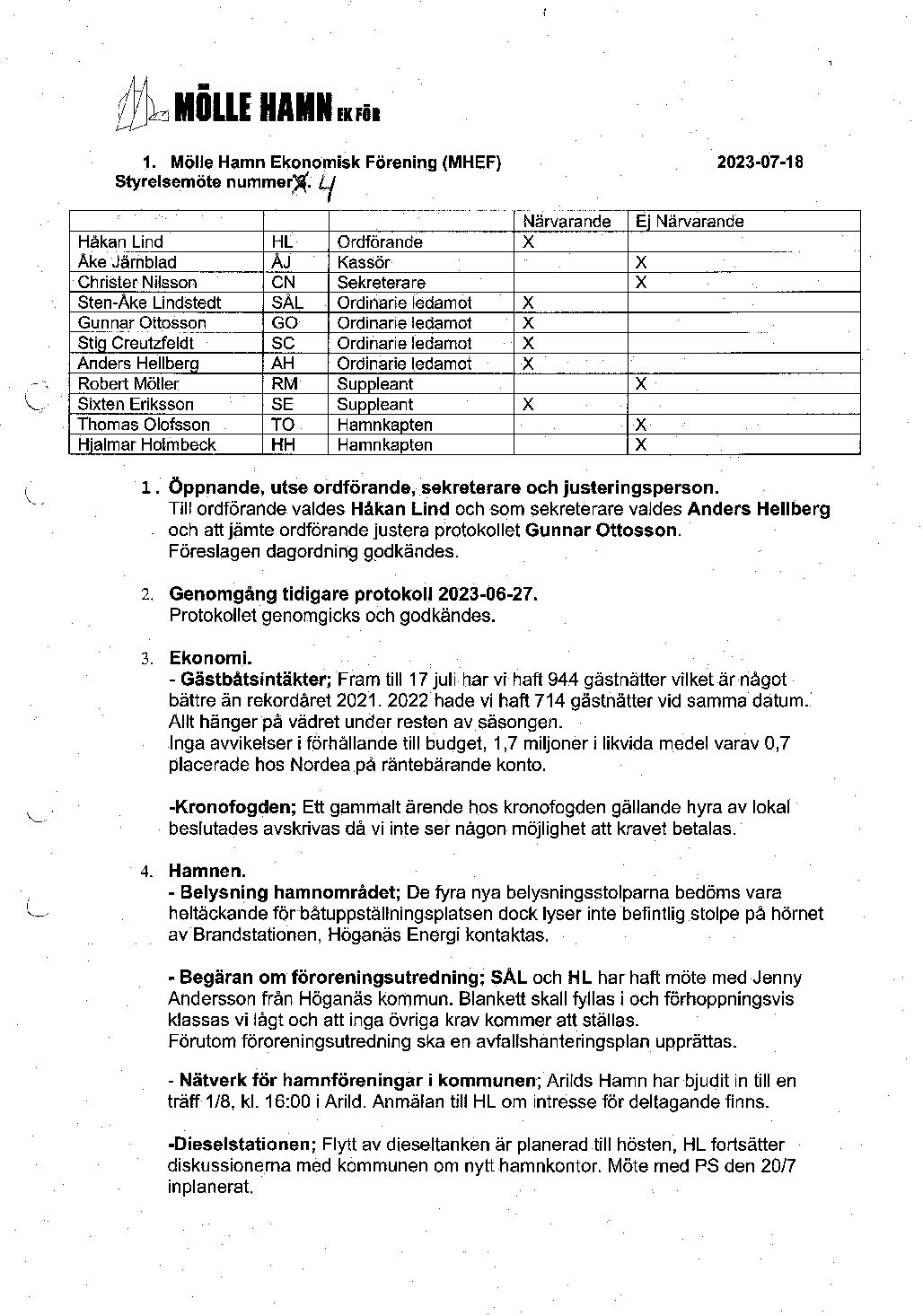 Protokoll styrelsemöte 2023-07-18