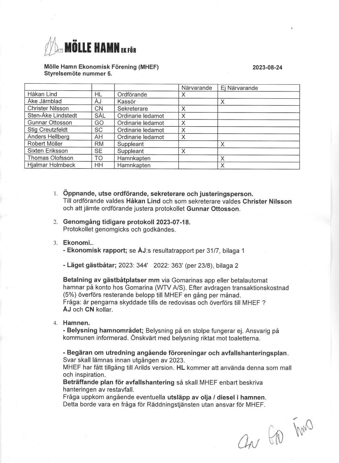 Protokoll styrelsemöte 2023-08-24